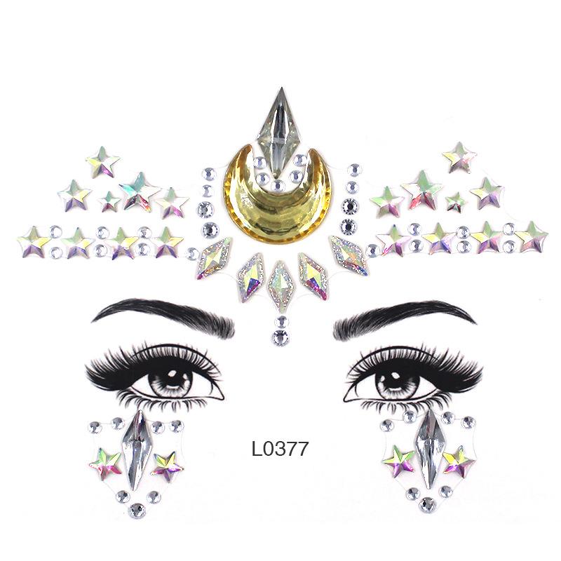 Diamond Crystal Tattoo Sticker Glitter Eyeliner Eyebrow Make Up Face Eyes Diamond Tattoos Rock Rhinestone 3D Eyeliner Stickers