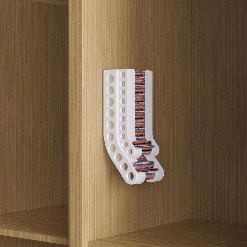 Batterie-Aufbewahrungs-Organizer für 10 AA-Batterien Batterie-Spenderhalterung für Schrank und Küche 10 AAA- & 10 AA-Batterien