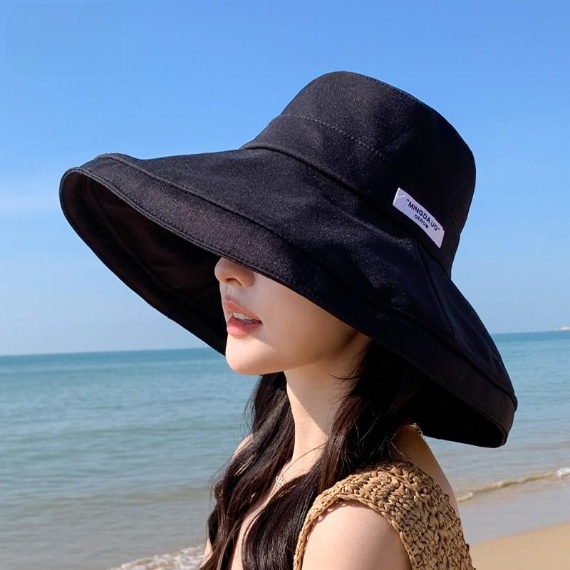 Summer Wide Brim Sunhat For Women Polyester Sun Protection Outdoor Beach Fashion Accessory