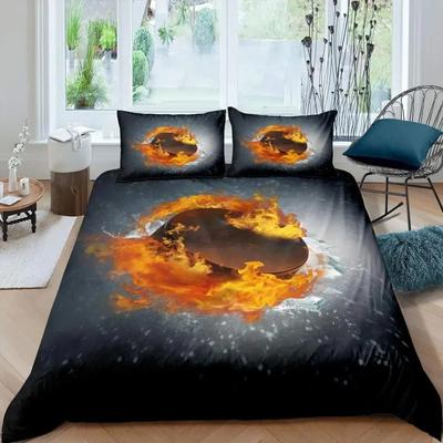 Bird Ice and Fire Collision Trippy Wonderland Animals Comfortable Duvet Quilt Cover Pillowcase Bedding Set Bedroom Home Textile