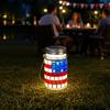 1/2Pcs Solar Garden Light, Outdoor Waterproof Solar-Powered Hanging Lantern with American Flag Design for Independence Day Holiday Decoration