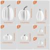 Artificial Pumpkin Assortment, Set of 12 Pieces for Fall And Halloween Decor
