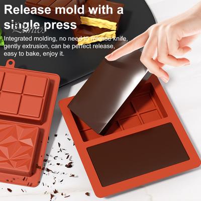1/2/3 pezzi stampo in silicone per cioccolato profondo Dubai barra spessa per riempire grandi stampi per dolciumi per barrette ripiene riutilizzabili senza BPA multifunzionali da forno