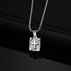 Vnox Cross Square Pendant Necklace for Men Women, Cross Pendant Collar with Stainless Steel Box Chain, Father's Day Dad Boy Gift