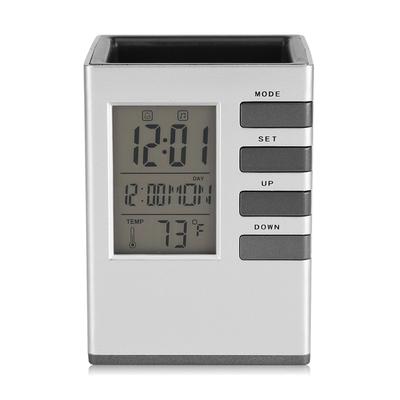 Πολυλειτουργική Ψηφιακή Οθόνη LCD LED Ένδειξη Θερμοκρασίας Ξυπνητήρι Θήκη για Στυλό Δώρο