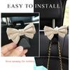 2 PCS Car Seat Headrest Hooks, Cute Bow Shaped Vehicle Backseat Storage Hooks, Leather Bow Shaped Sturdy Car Seat Back Hooks For