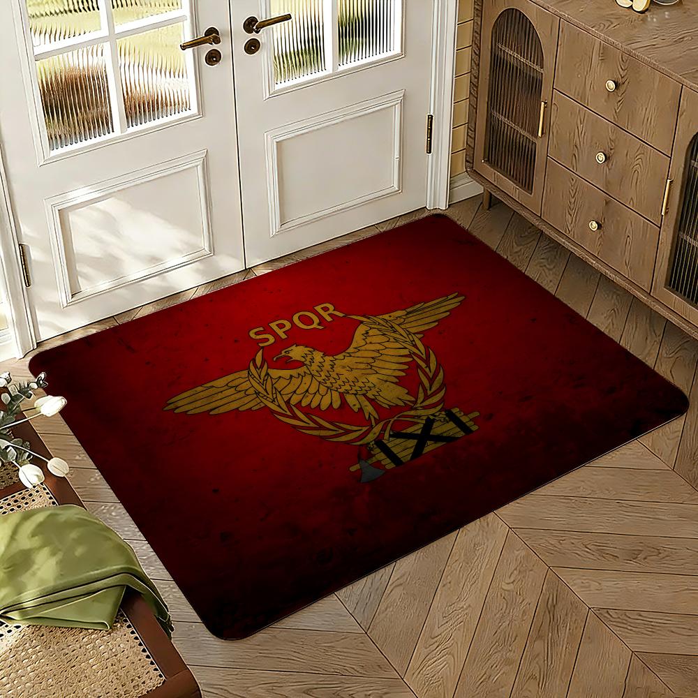 Gold Imperial Eagle Rome SPQR Floor Mat Soft Thickened Absorbent Non-Slip Bedroom Living Room Door Mat Home Decor Flannel Rugs