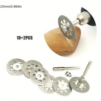 12 Stück 22mm Diamanttrennscheibe 3mm Schleifscheibe Dorn für Metallschneiden Rotationswerkzeug Elektrische Schleiferteile