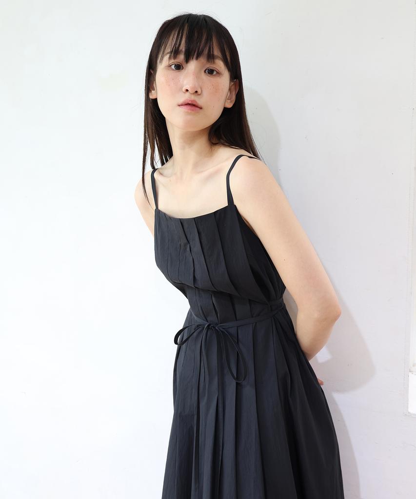 PAUL&ALICE Pleats Camisole Dress / Black