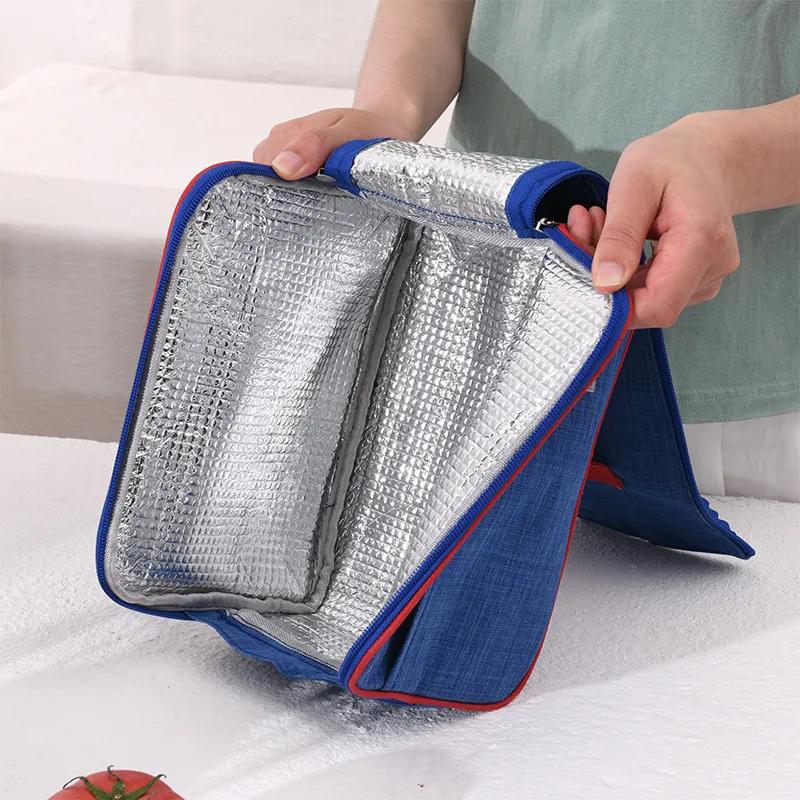 Aluminum Foil Lunch Bag Thermal Waterproof Oxford Cloth Cooler Insulated Bag Bento Bags Portable Large Capacity Rice Bag Handbag