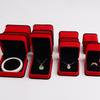 Roter Samt Schmuckschatulle Set: Ring, Anhänger, Armband, Halskette Aufbewahrungs- und Geschenkbox