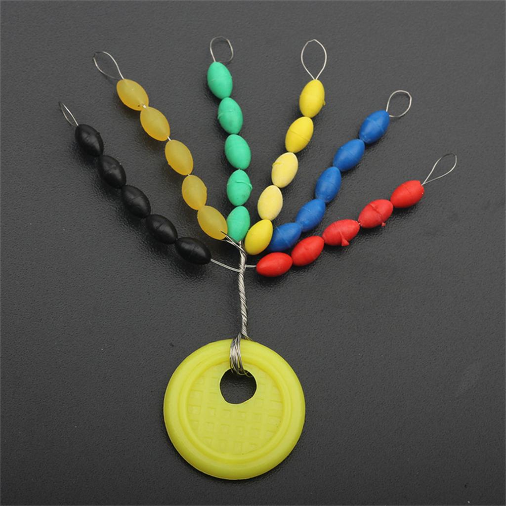 Space BeansRubber Fishing Bobber Stopper Oval Shape Float Stop Stoppers Rig Buffer Connector Fishing Accessories