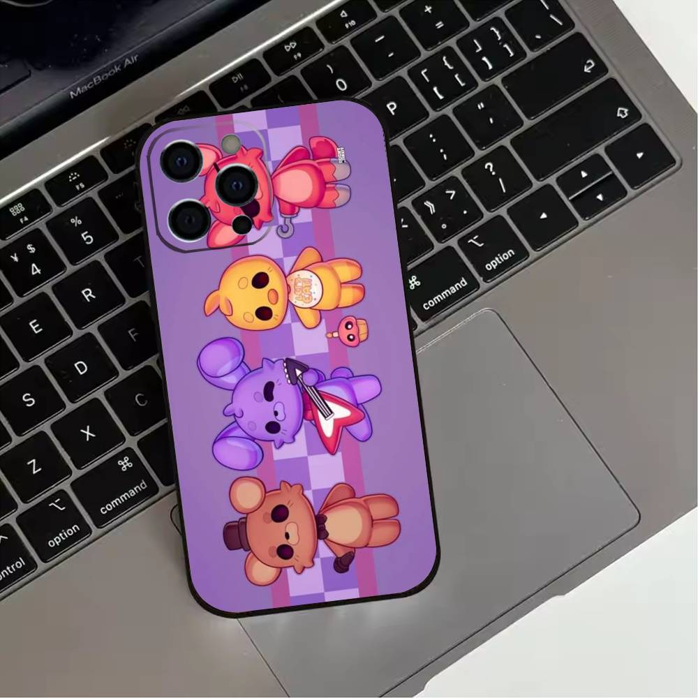 Five Nights At F-Freddys F-Fnaf Phone Case For iPhone 17,16,15,14,13,12,11 Plus,Pro Max,XS,Soft Silicone Black Cover