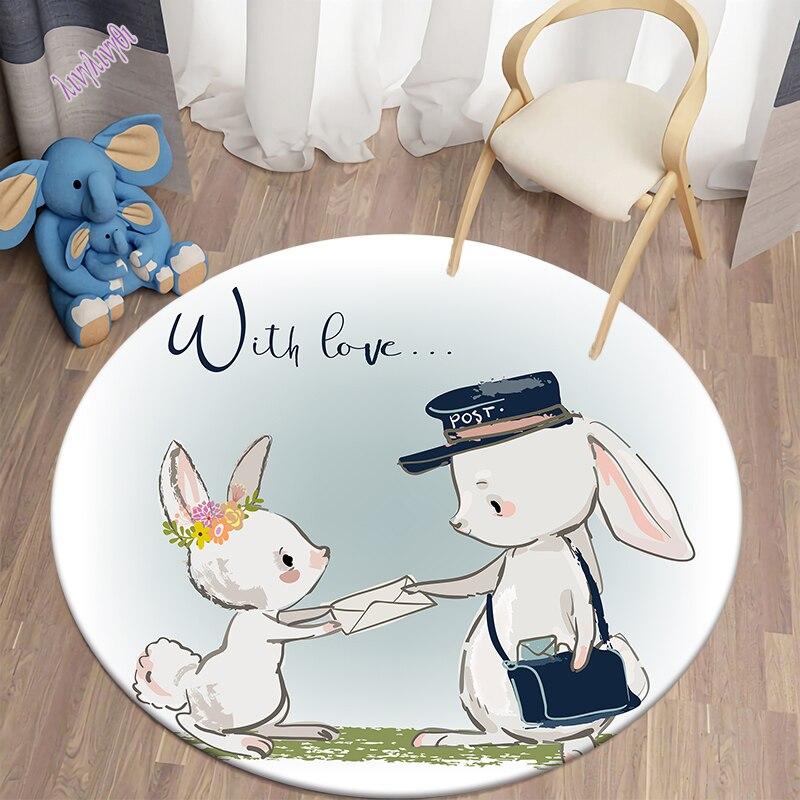 

Декоративный ковер с рисунком кота, коврики с принтом, круглый ковер для гостиной, напольный коврик, фланелевый противоскользящий коврик для детей Diameter 60cm