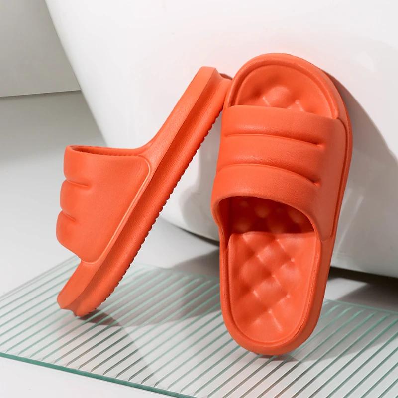

Женские толстые платформенные облачные тапочки для дома, нескользящие, для ванной, женские тапочки из ЭВА с мягкой подошвой, летние пляжные шлепанцы 44-45 оранжевый