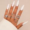 Vintage Hollow Butterfly Heart Ring Set for Women