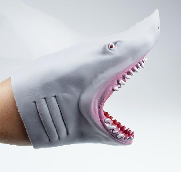 speed mao sea creature shark hand puppet gray