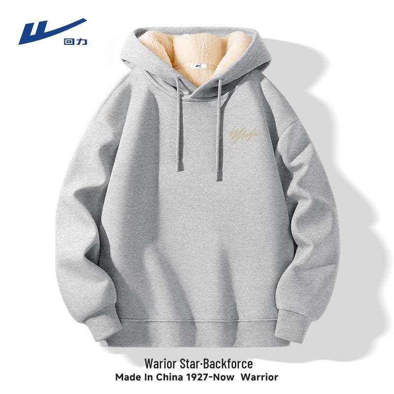 Warrior Men's Winter Thickened Lamb Fleece Hooded Sweatshirt