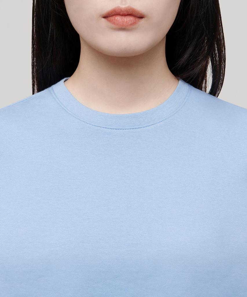 MUSINSA STANDARD WOMAN Women'S Crew Neck Crop T-Shirt [Sky Blue]