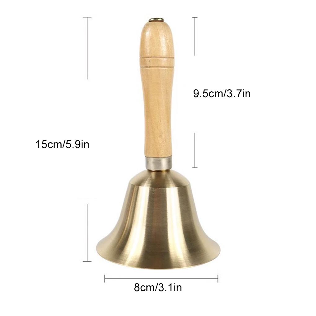 

Festive Attention Christmas Hand Bell Wooden Handle Kindergarten Kids Christmas Jingle Ring Xmas Decorations Christmas Bells 8cm