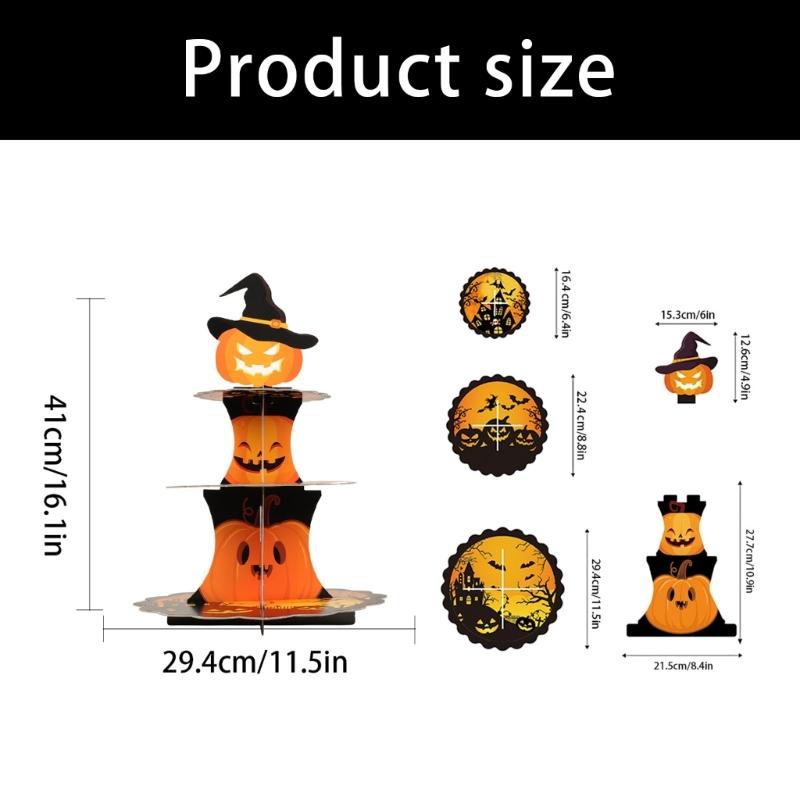 Bat Art Seasonal Cupcake Tower 3 Level Paper Dessert Stand for Snack Tables, Classroom Gatherings, Family Tables, and Treat Display