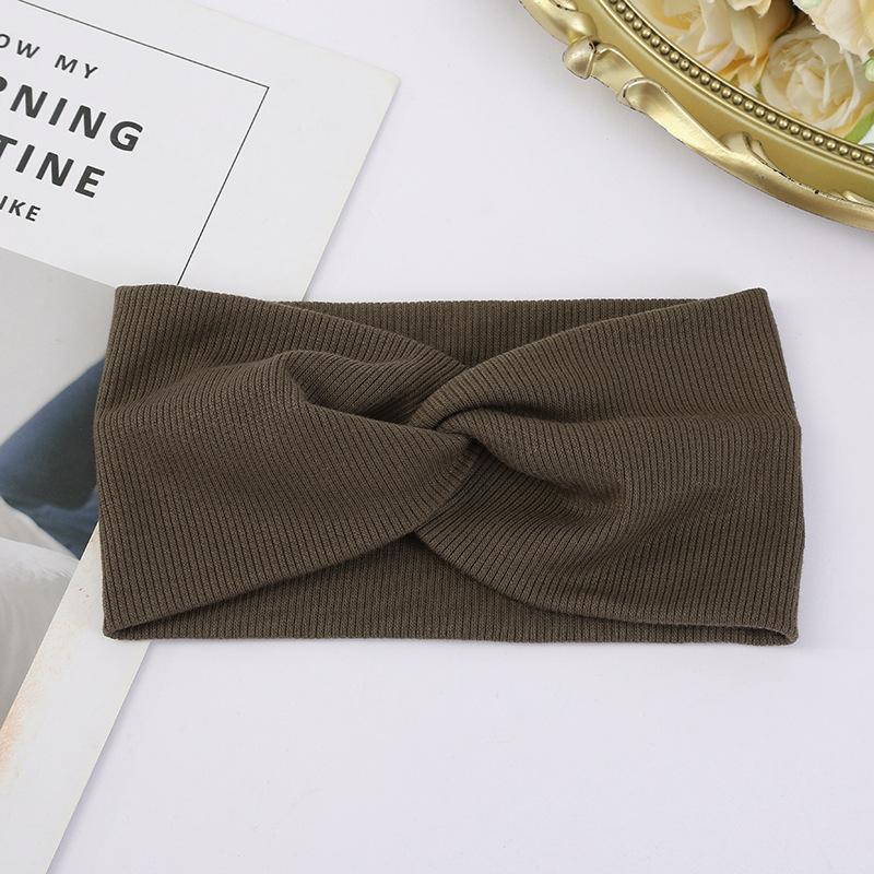 

Однотонная женская повязка на голову для девочек, скрученная эластичная резинка для волос, аксессуары для волос, детские повязки на голову темно-зеленого