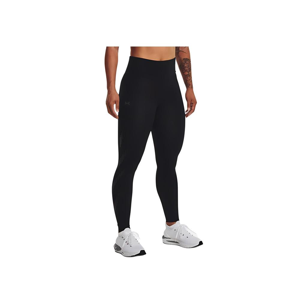 Under Armour Ua Speed Pocket Logo Print High Waist Slim Fit Nine-Point Sports Trousers Women bottoms Black 1373698-001