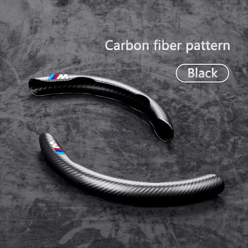 

2025 Carbon Fiber Car Steering Wheel Non-slip Cover Protective For BMW M Emblem E46 E36 E34 F10 E90 F30 E60 F30 E53 E30 E92 чёрный