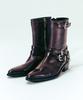 Lanarchive [5012] Wine Western Pointed Buckle Boots