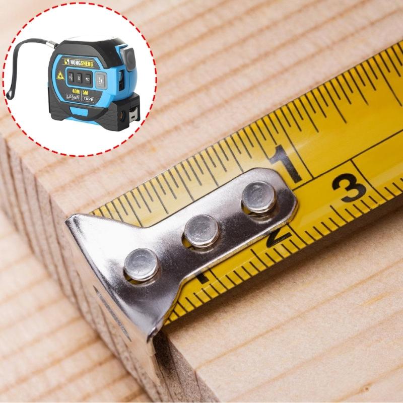 Tape Measure Digital Rangefinder High Precise with Steel Tape for Construction Builders Accurate Indoor and Outdoor Use