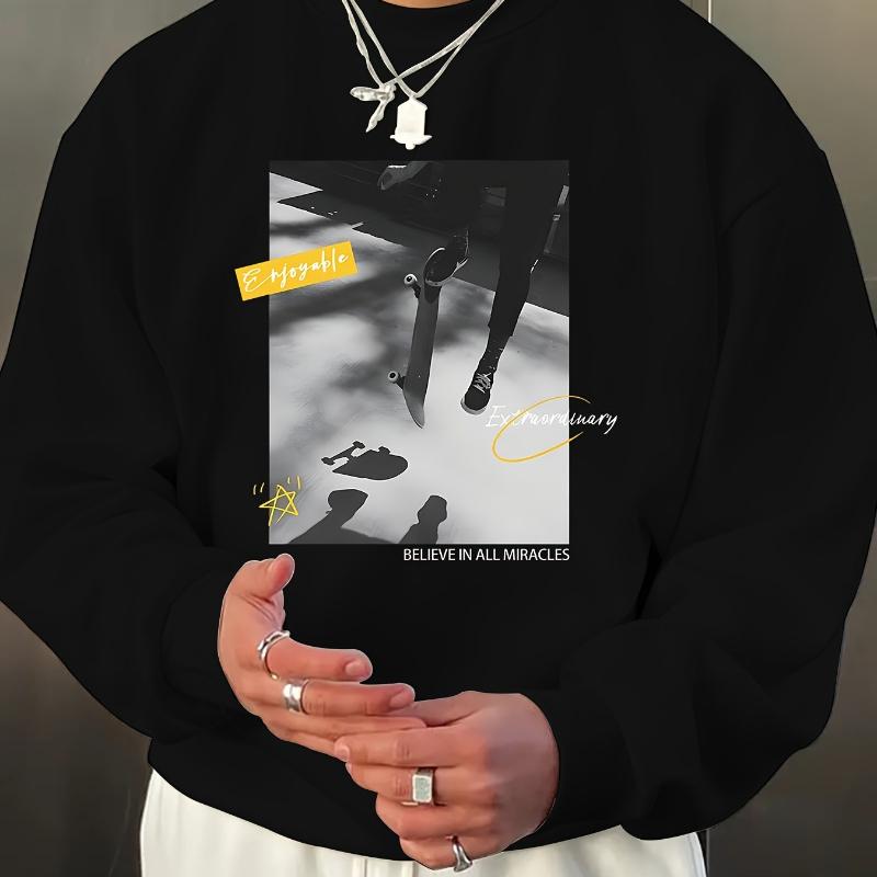 

Необходимая вещь в стиле business casual, мужской свитшот облегающего кроя с круглым вырезом XXL чёрный