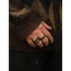 Night Works "Controversy" European and American Retro Dark Vintage Animal Spine Ring for Men and Women Large Size Rock Style