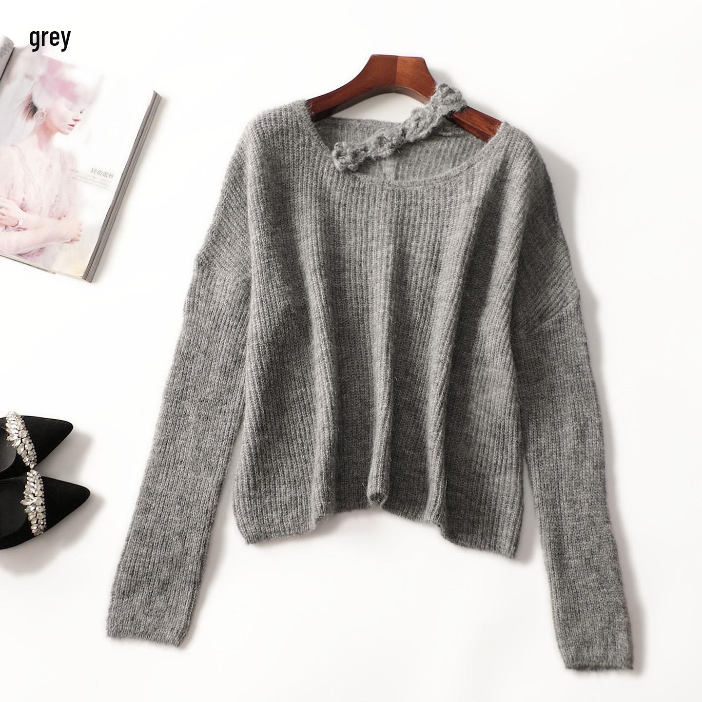 

Autumn Long Sleeve Short Knitwear Women s Clearance Collection Small сірий колір
