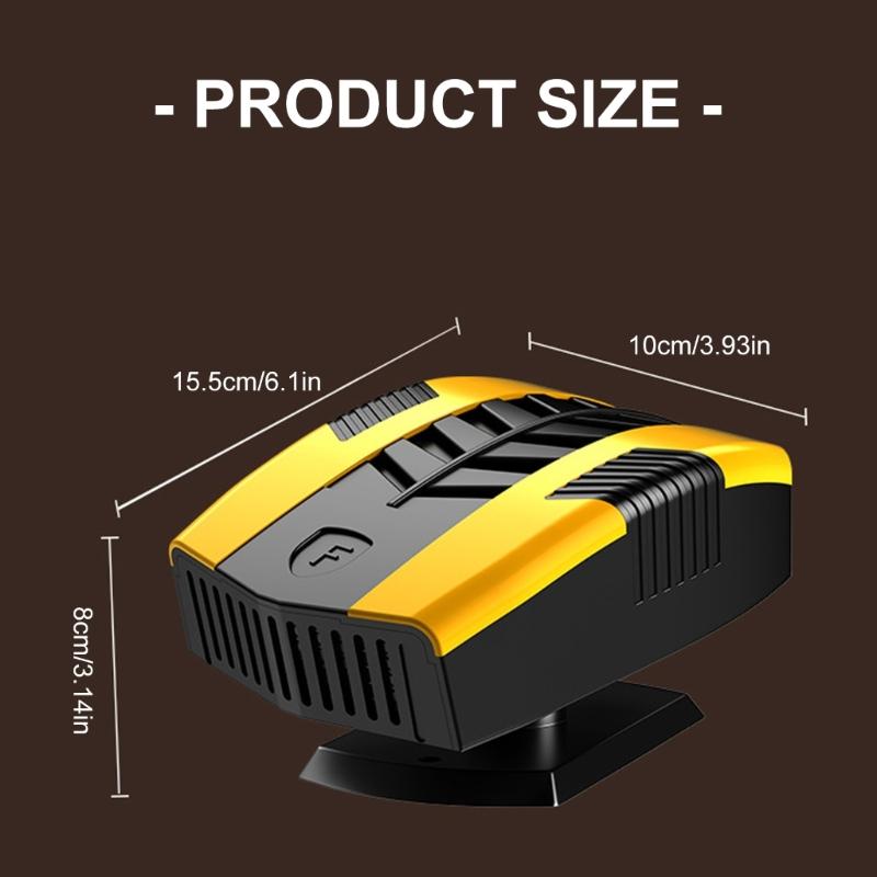 Windshield Defogger Angle Adjustable Heating Fan Car Heater Self Adhesive Demister Defroster Rotating Heating Dryer