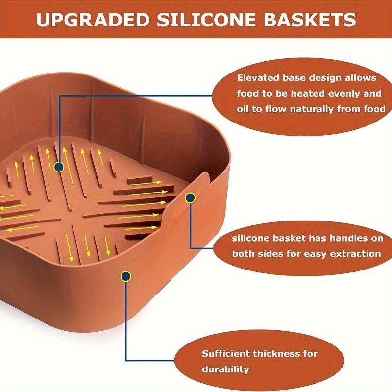 2pcs Silicone Air Fryer Liner 8.27 Inch, Suitable For 5L To 6.6L Air Fryer, Heat Resistant Easy Clean Air Fryer, Suitable For Air Fryer Accessories