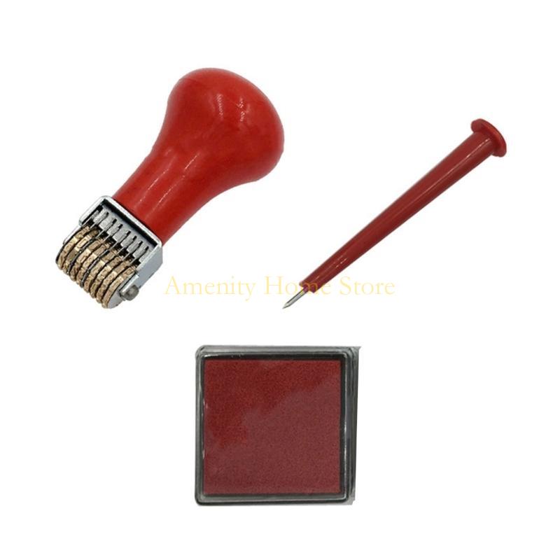 F26C Adjustable Roller Date Stamp Rubber Stamp Line Dater Office Stamp Rotating Stamp for Scrapbooking Packaging Crafting