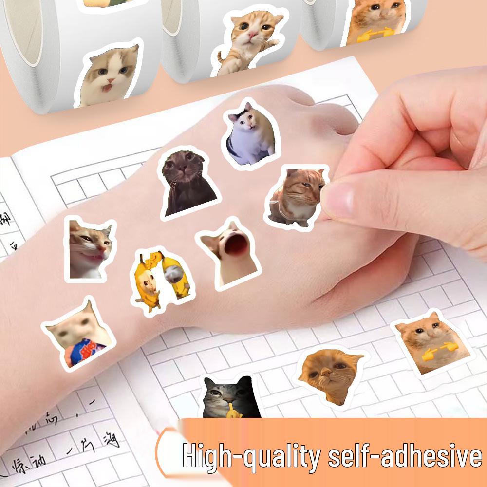 Cat Meme Sticker Tape: DIY Prank & Decoration for Journals, Phones, and Laptops