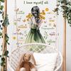 Watercolor Princess On Moon Wall Stickers for Girls Room Butterfly Flower Wall Decals Bedroom Decoration Baby Room Wall Stickers