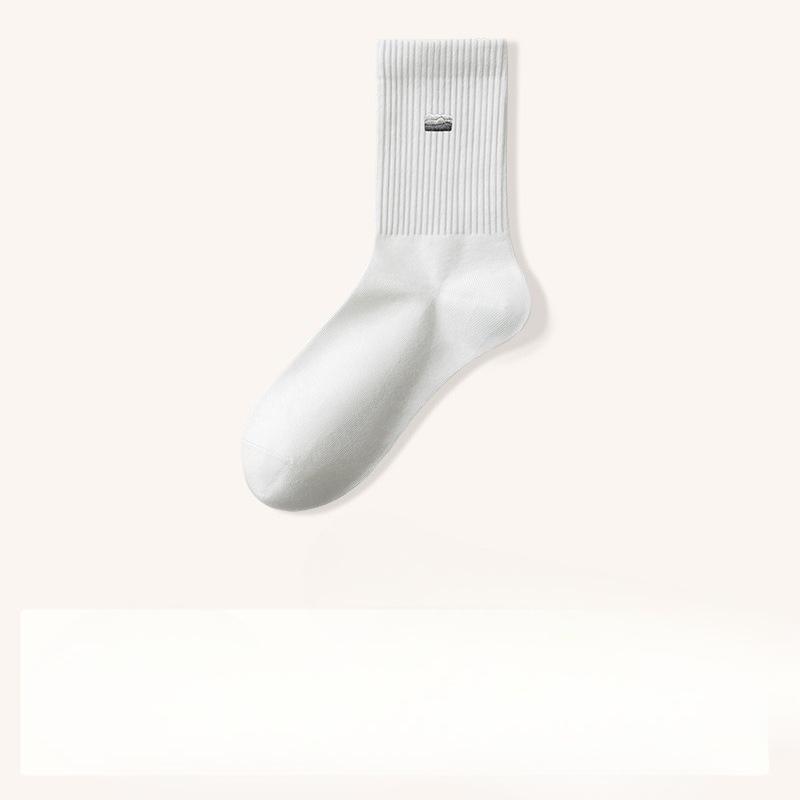 Men's Cotton Socks, Pure Cotton Mid-calf Socks, All-cotton Sweat-absorbing and Odor-proof Boneless Socks for Autumn and Winter