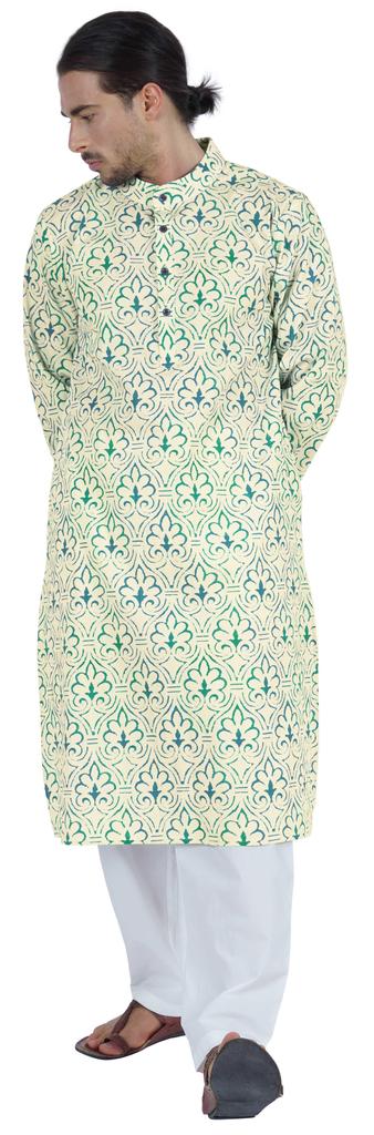 Atasi Designer Kurta For Men  s Printed Chinese Collar Summer Ethnic Party