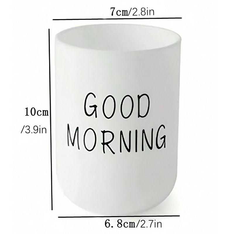 Simple Toothbrush and Cup Round Durable Plastic Morning Design White and Black Couple Toothbrush Cup Suitable for Giving To