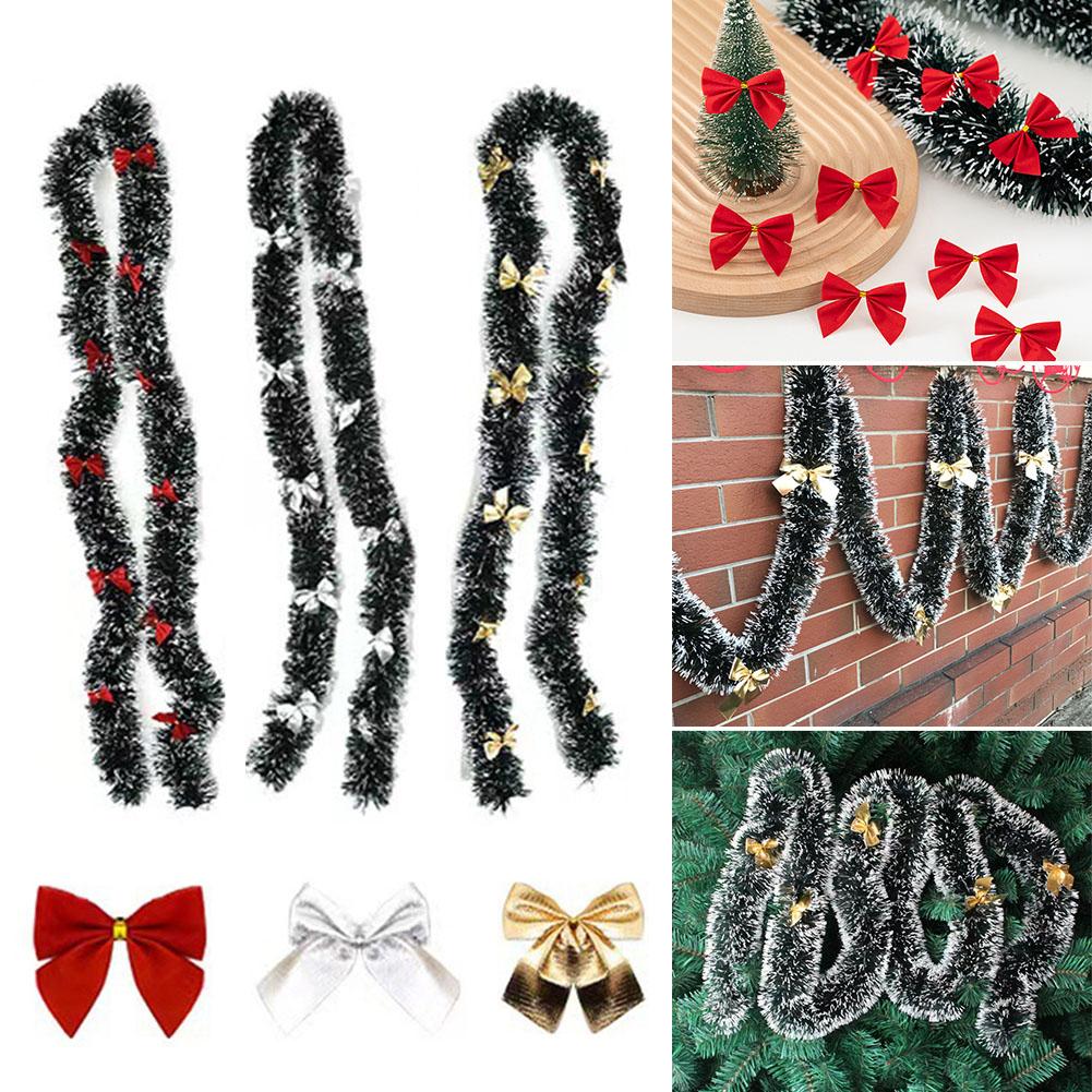 

PVC Christmas Wreath Wall Door Decor Ribbon Bowknot Xmas Wreaths 2024 New Year Party Home Decorations Christmas Tree Ornaments 2M