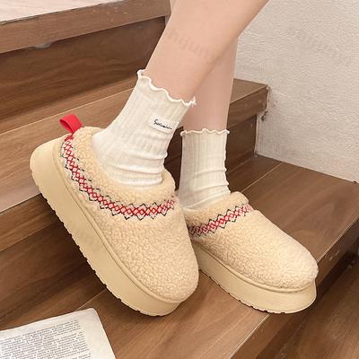 Fashion New 2024 Winter Snow Boot Women's Cotton Slippers Platform Mini Short Ankle Boots Fur Fleece Lined Sneakers House Fuzzy Slippers