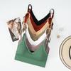 Women's Seamless Vest Lingerie Solid Color Fashion Striped V Neck Crop Top Bra Push Up Bra Comfortable Top