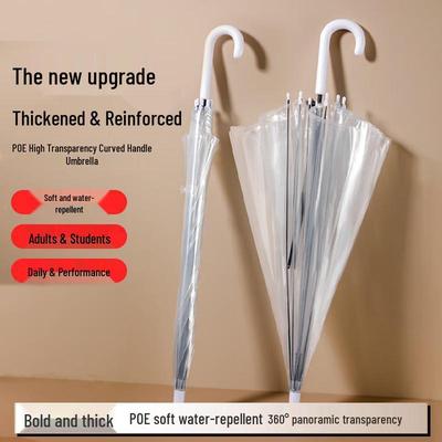 Clear Automatic Straight Umbrella with Long Handle