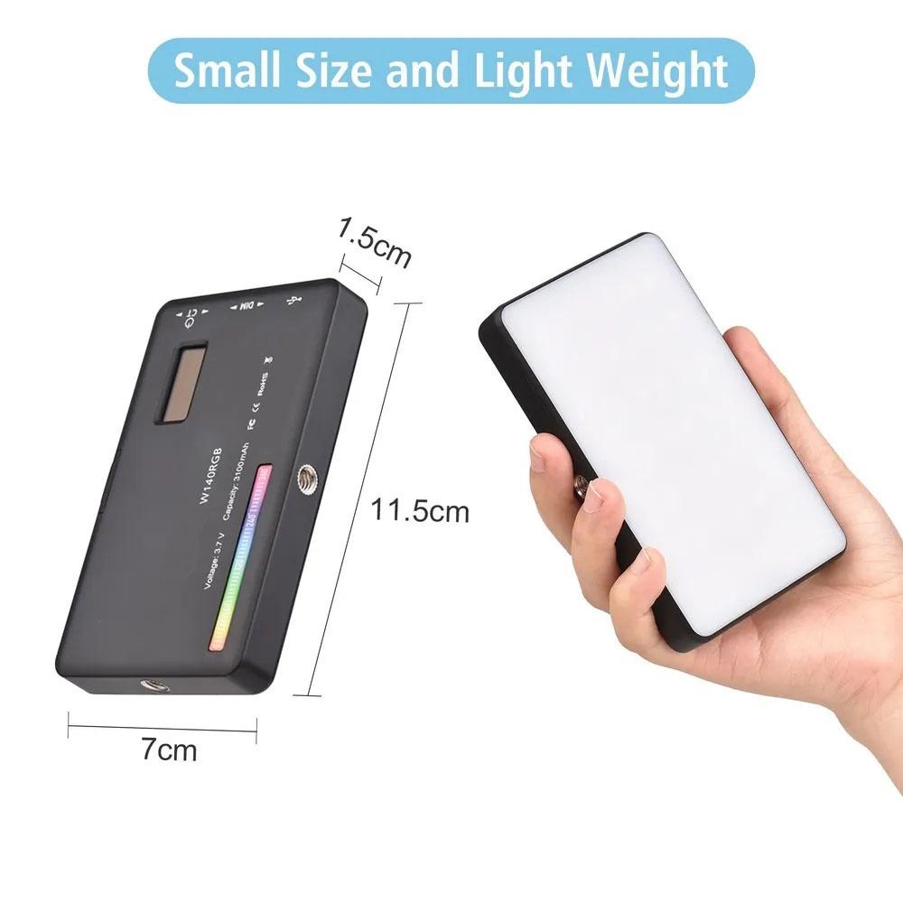 W140 RGB LED Video Light Kit Pocket Video Conference Lighting 2500K-9000K Dimmable