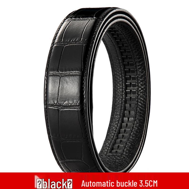 Men s Bamboo Lychee Crocodile Pattern Leather Belt with Buckle 120cm