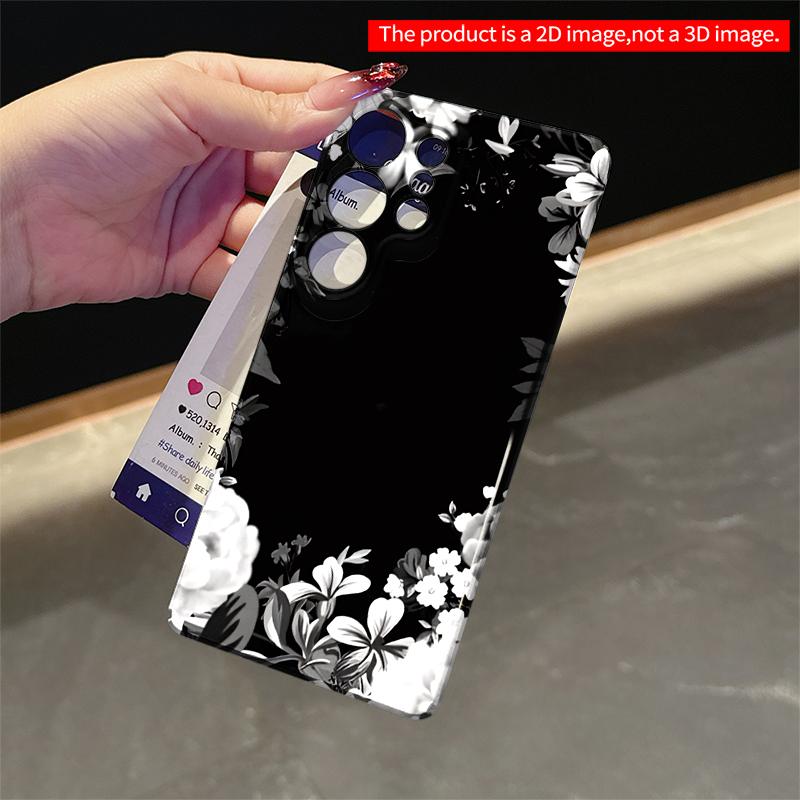 2DFlat Samsung phone case Floral Frame Phone Case Applicable to Galaxy S23 S24 S25ULTRA S26 A12 A14 A15 A16 A54 A55