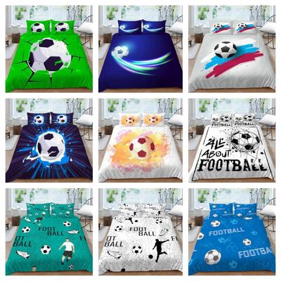 Așternut de pat pentru acasă, cuvertură de pilota cu imprimeu 3D de fotbal, pentru pat, moale, cu livrare prin picătură, cuverturi de pilota Set de lenjerie de pat dormitor respirabil