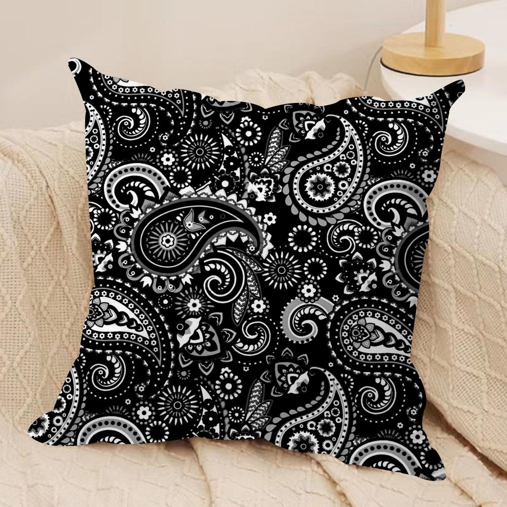 Painted Design PPaisleyS ART Cushion Cover Short Plush Doublesided Print Square Throw Pillow Covers Sofa Home Cushion Decor